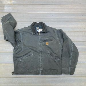 VINTAGE OLIVE GREEN CARHARTT WORK JACKET LARGE